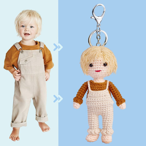 Custom Crochet Doll Keychain Personalized Gifts Handwoven Mini Look alike Dolls