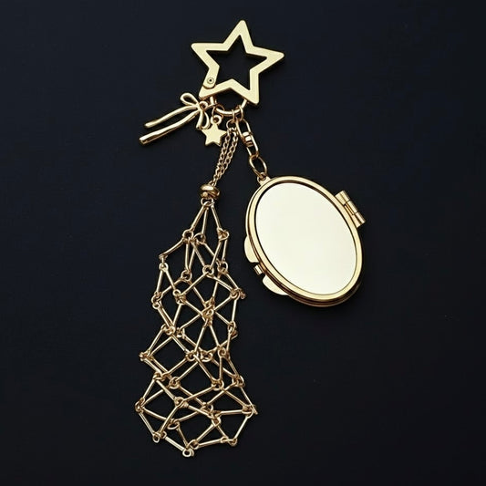 Lipstick Keychain with Mirror Metal Makeup Bag Charm Valentine's Day Gifts