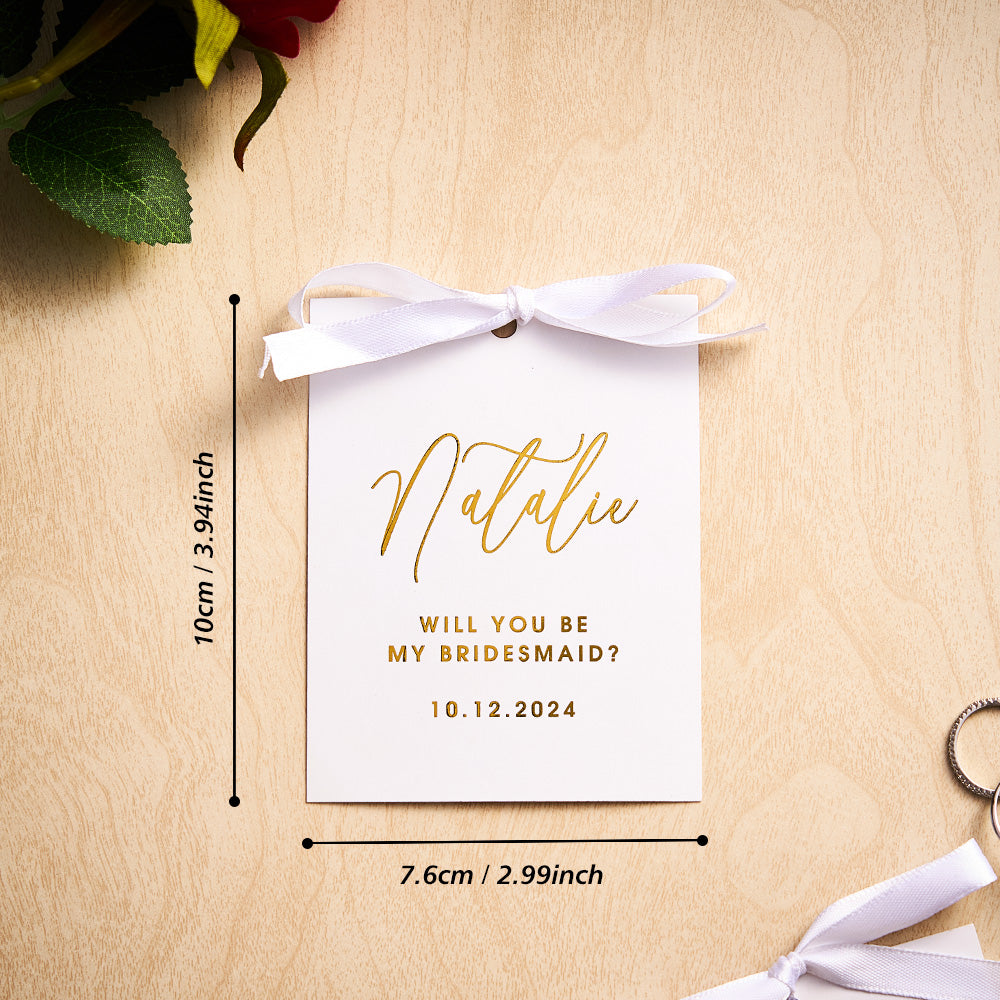 Personalized Bridesmaid Proposal Cards 5PCS Foiled Bridesmaid Cards Wedding Card for Her
