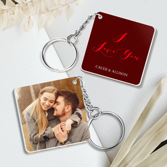 Custom Double Sided Photo Keychain 5 Colors For Keychain For Her