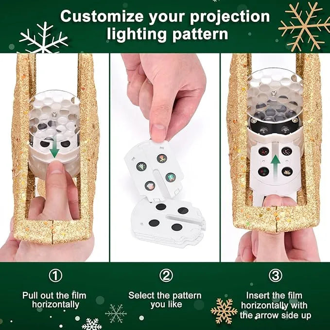 Christmas Tree Topper Star Lighted With 6 Projection Modes Christmas Star Tree Topper With Led Rotating Lights Gold Tree Topper