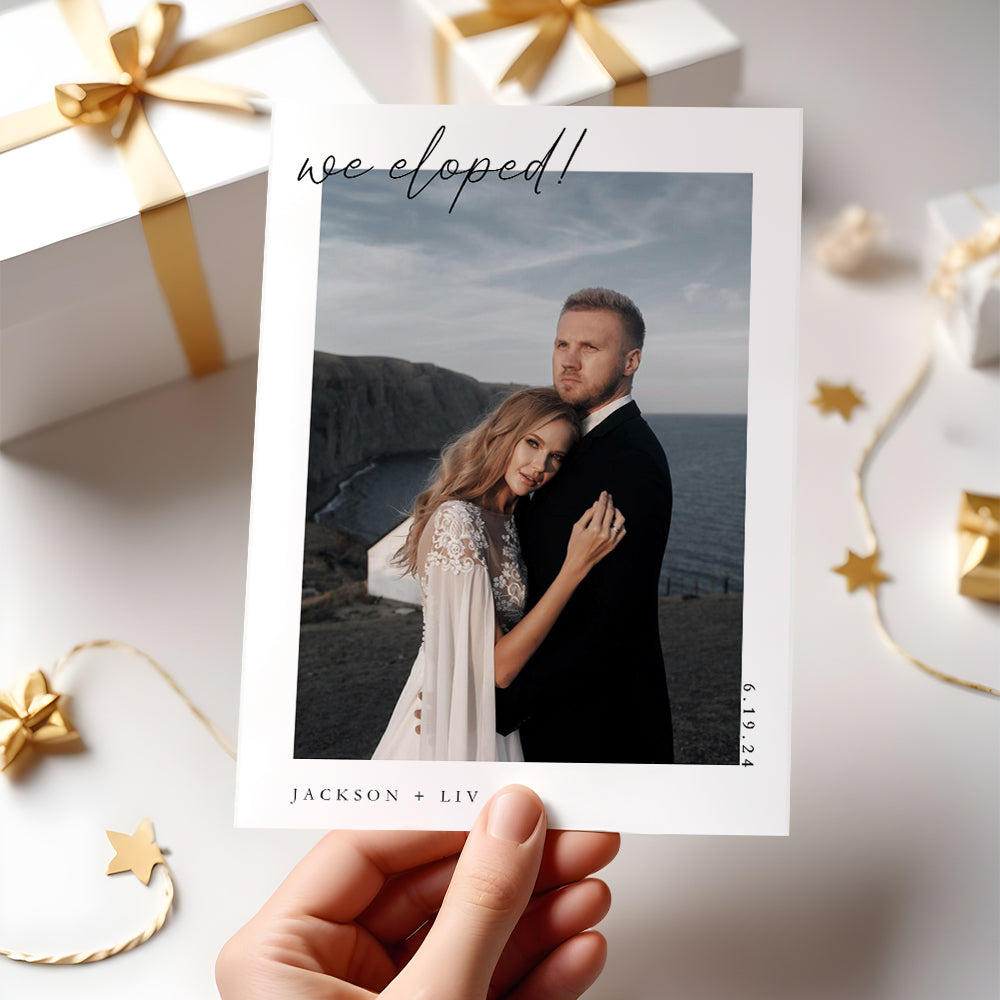 Personalized Elopement Announcement Wedding Announcement Elopement After Party Invitation Card