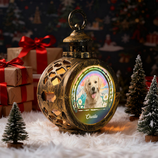 Custom Pet Photo with Optional Background Ornament – Personalized Pet Name Christmas Gift for Pet Lovers