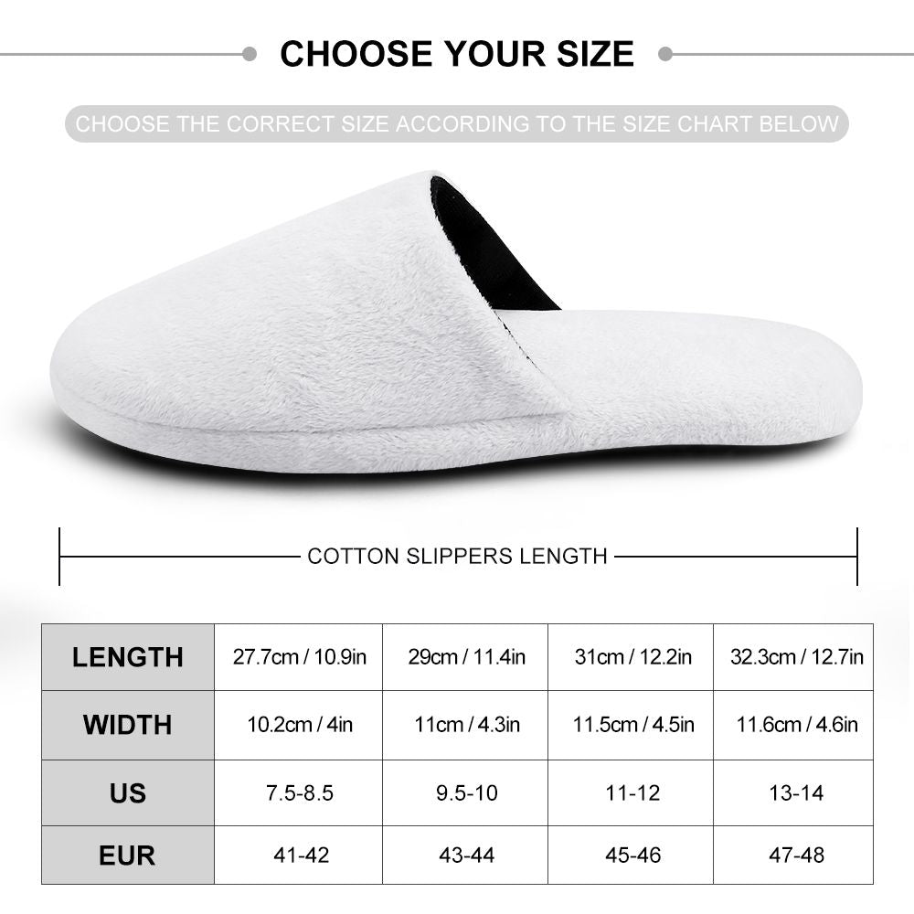 Custom Photo Women's and Men's Slippers Personalized Casual House Shoes Indoor Outdoor Bedroom Cotton Slippers