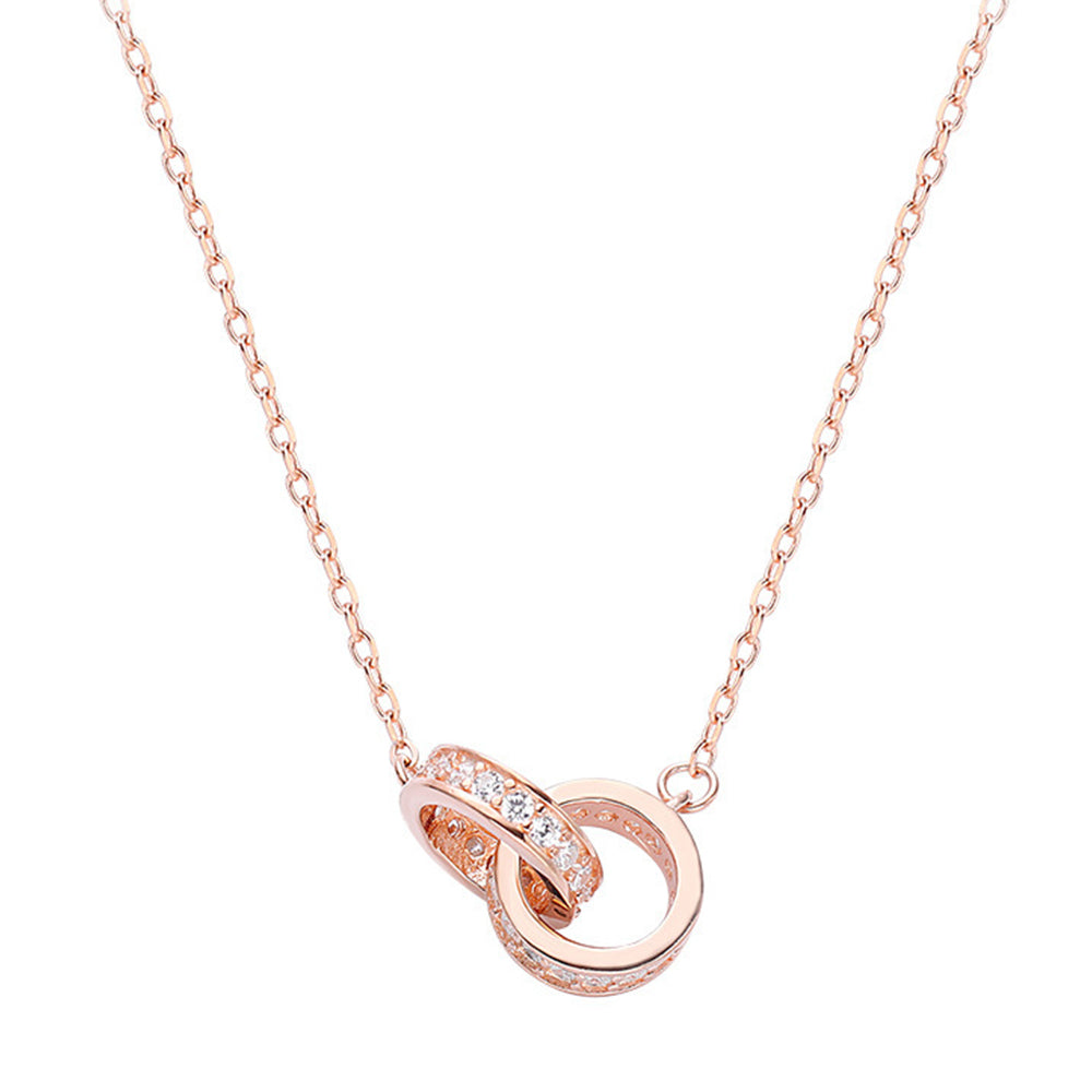 Double Ring Necklace with Message Card Personalized Birthday Gift for Lover