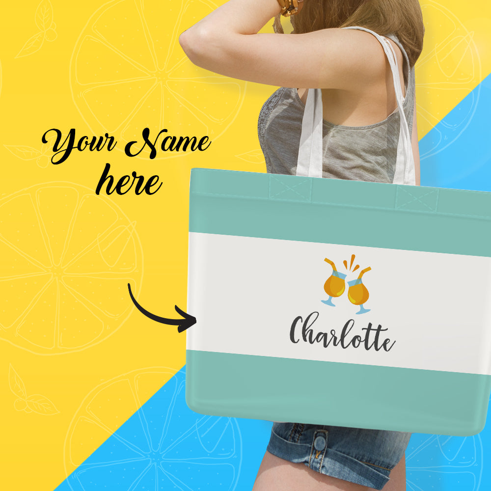 Personalized Double-Sided Tote Bag for Weddings Without Zipper