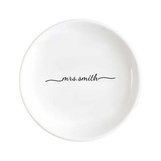 Custom Engagement Ring Dish Personalized Wedding Ring Dish Ceramic Jewelry Dish Ring Holder Bridesmaid Gift