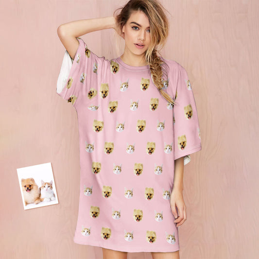 Custom Photo Face Nightdress Cute Pet Creative Home Gifts