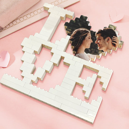 Personalised LOVE Building Bricks Puzzle with Photo