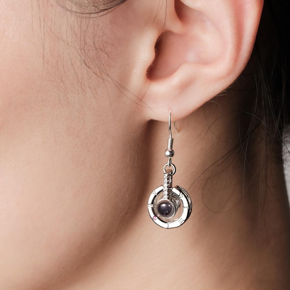 Custom Projection Earring Exquisite Circular Pendant Gifts