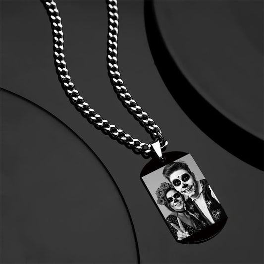 Custom Photo Necklace With Words Photo And Date Perfect Gift For Halloween