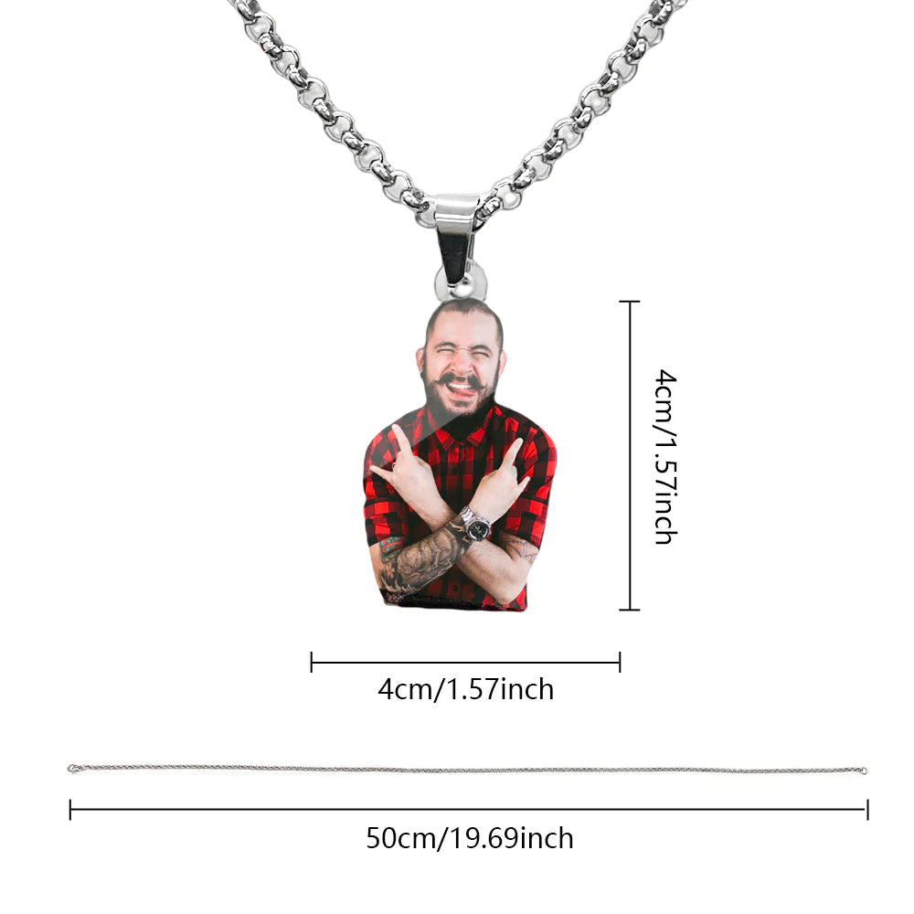 Custom Face Couple Necklace Personalized Shaped Acrylic Necklace
