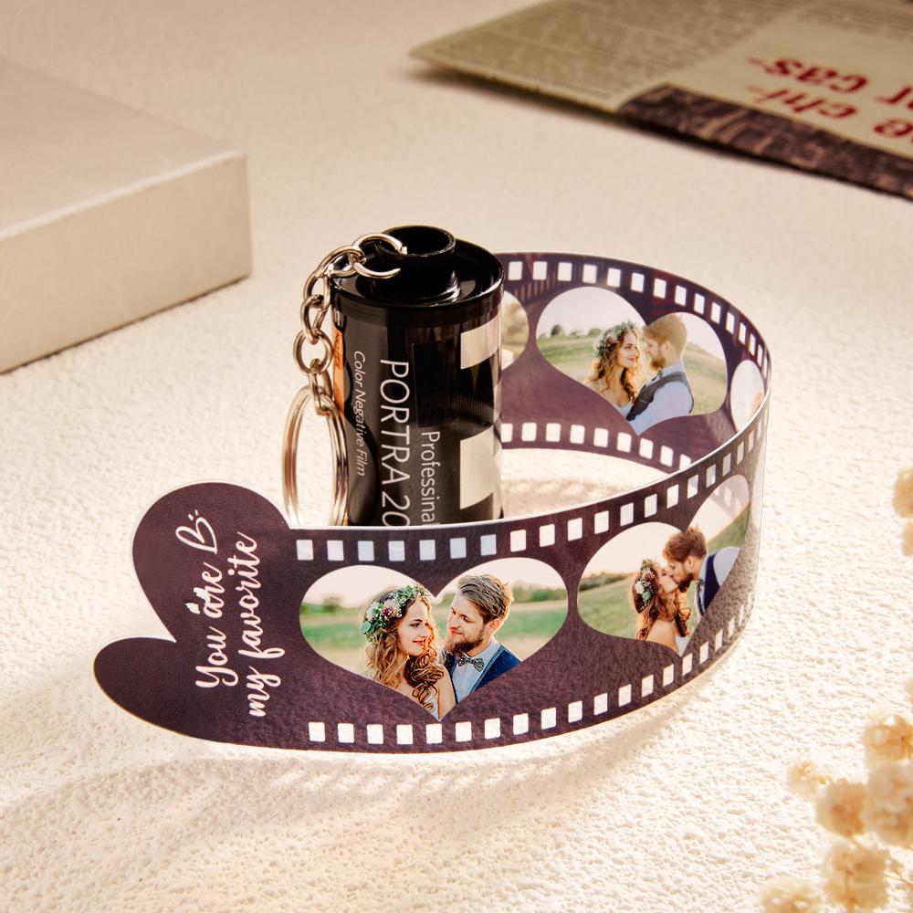Custom Engraved Photo Film Keychain Camera Roll Creative Heart Gifts