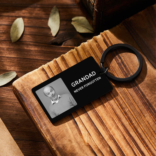 Custom Photo Keychain With Your Text Key Chain Gifts For Memorial Person