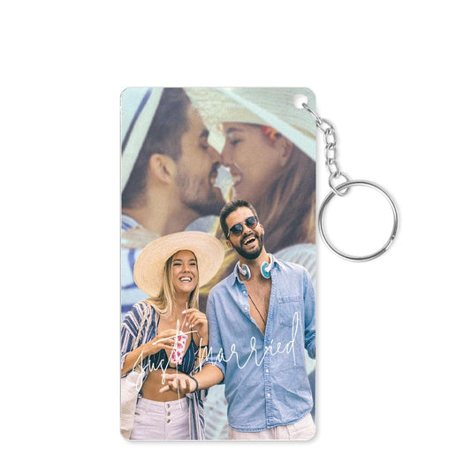 Custom Photo Key Chain With Engraved Text Personalized Acrylic Key Chain Perfect Gift For Just Married Couple
