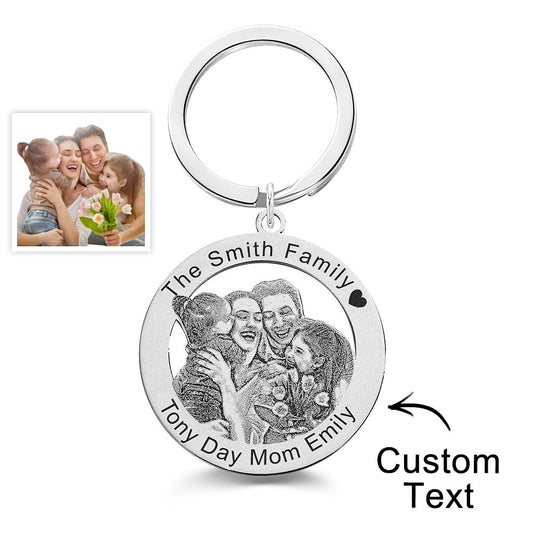 Custom Photo Keychain Creative Family Theme Gifts