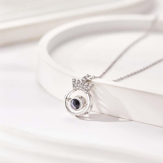 Custom Photo Projection Necklace Fashion Crown Gifts