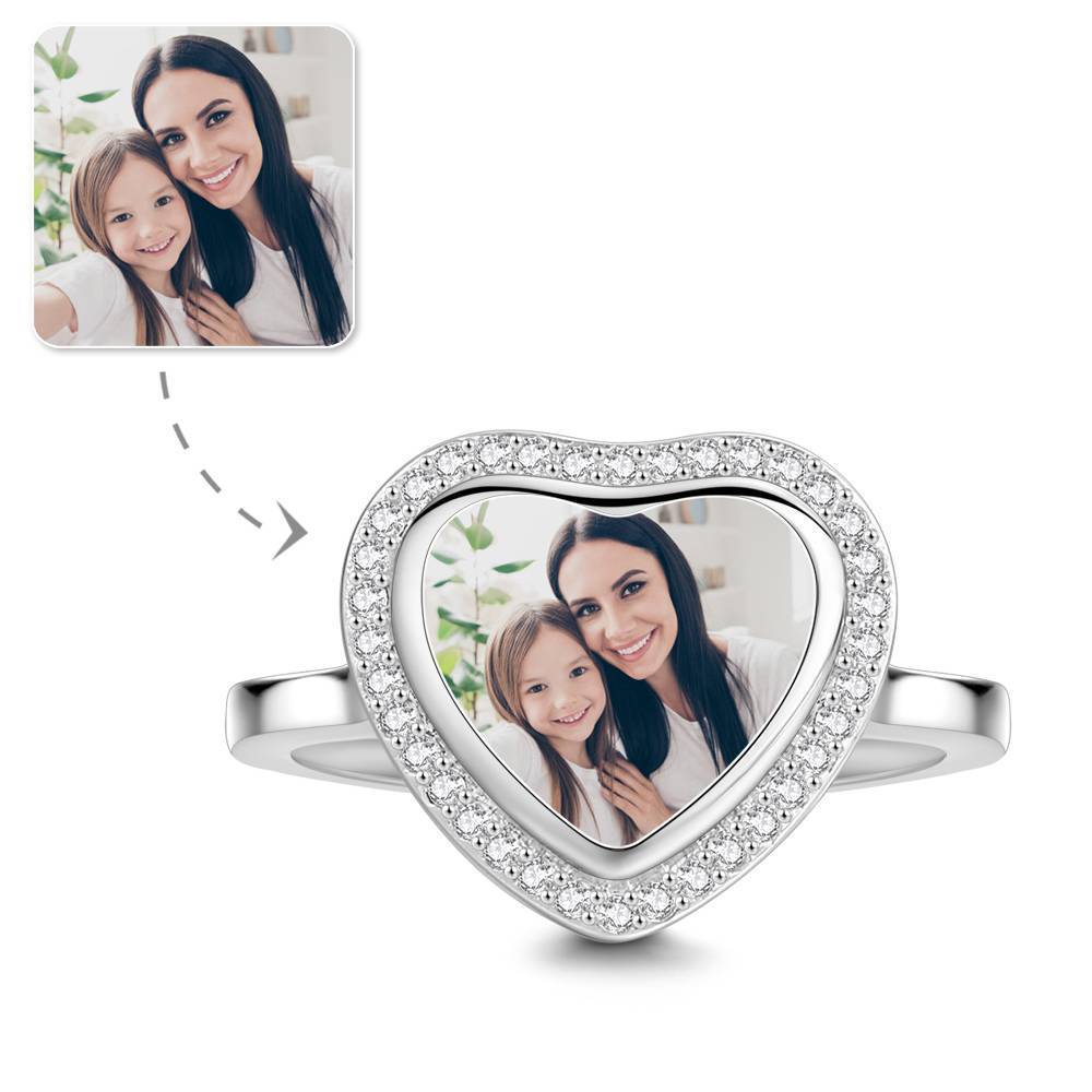 Heart Shaped Photo Ring Copper