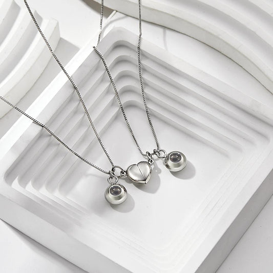 Photo Projection Magnetic Necklace Romantic Memorial Picture Couple Necklace