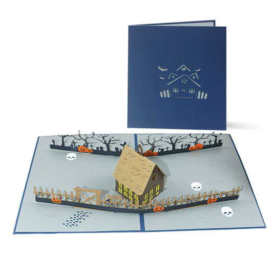 Halloween 3D Pop Up Card Haunted House Pattern Pop Up Greeting Card