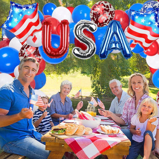 4th of July USA Foil Balloons Kits Patriotic Independence Day Balloons Party Supplies