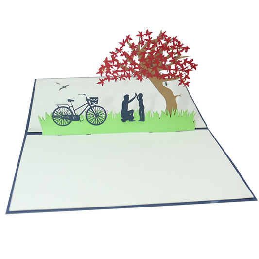 Father's Day Card Red Maple Leaf 3D Pop Up Greeting Card for Him