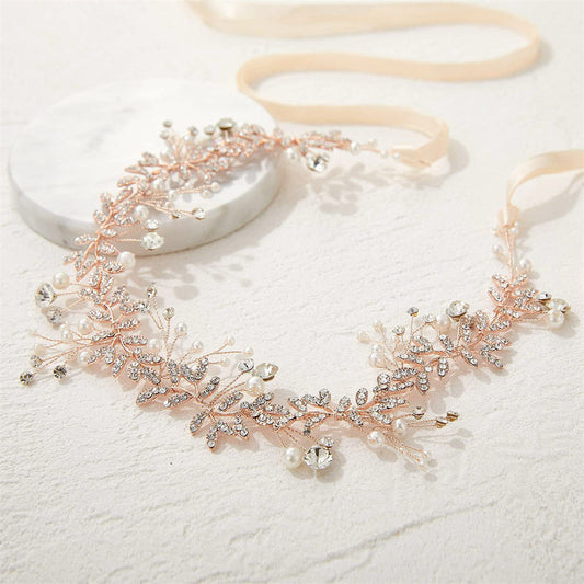 Pearls Rhinestone Hairpiece for Bride and Bridesmaid Wedding Accessory Vintage Boho