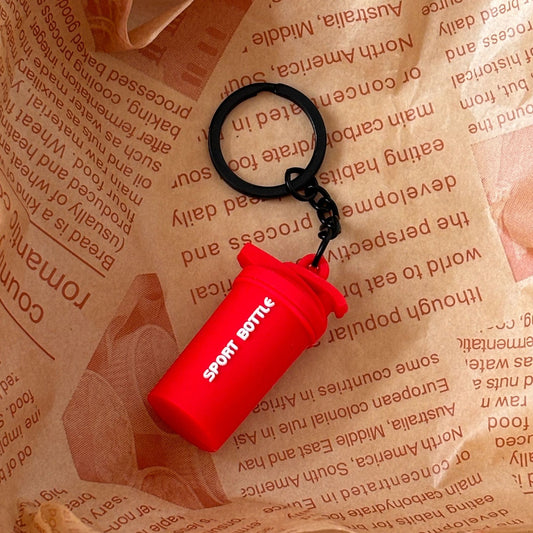 Mini Fitness Equipment Mini Water Bottle Rubber Keychain Accessories Equipment Pendant Backpack Keychain