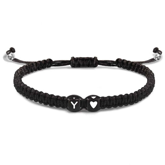 Alphabet Bracelet Heart Shape Braided Explosive Gifts
