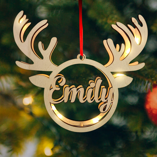 Custom Christmas Elk Night Light Personalized Engraved Name Home Decor Lamp