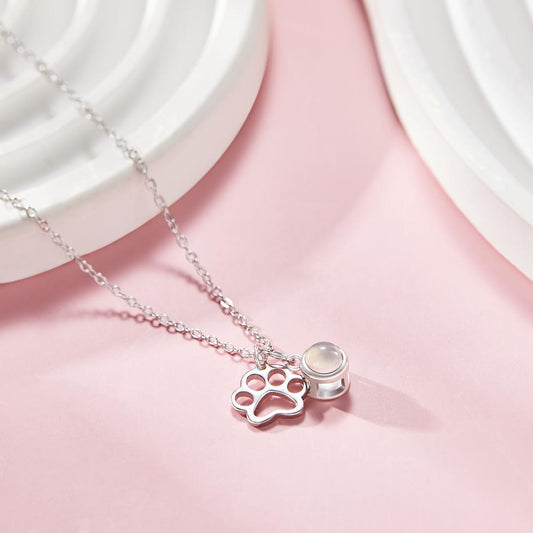 Custom Photo Projection Necklace Claw Photo Pendant Necklace Gift for Women