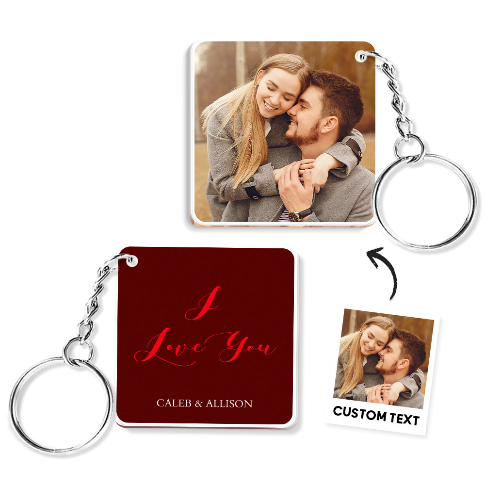 Custom Double Sided Photo Keychain 5 Colors For Keychain For Her