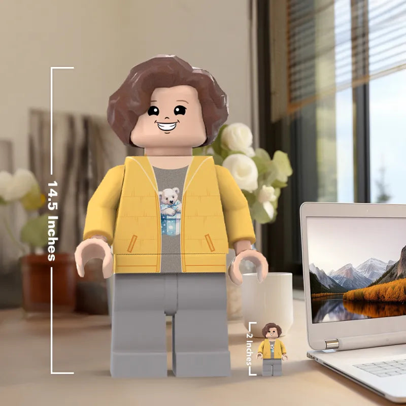 3D Print Christmas Gifts for Son Custom Giant Minifigs Personalized Photo Giant Minifigs Turn Your Photo into Minifigs