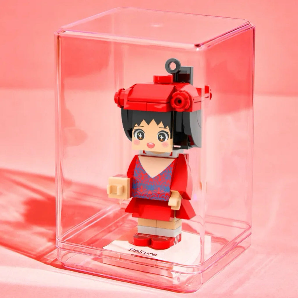 Custom Mini Fully Body 1 People Mini Brick Figure Keychain and Bag Charm Birthday Gift