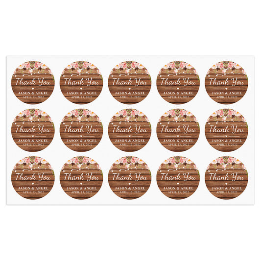 Personalized Thank You Stickers Round Wedding Birthday Favor labels for Gifts