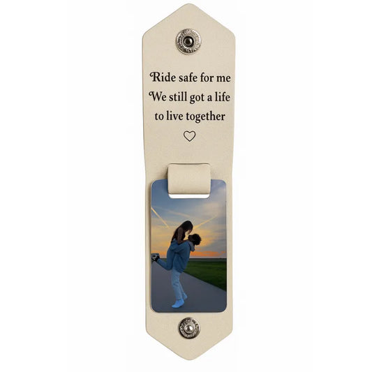 Personalized Photo and Calendar PU Leather Keychain with Custom Text Valentines Gifts for Him