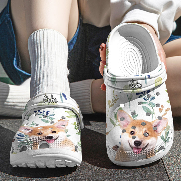 Personalized Pet Face Clog with Name Funny Clogs Slipper Birthday Gift for Pet Lover