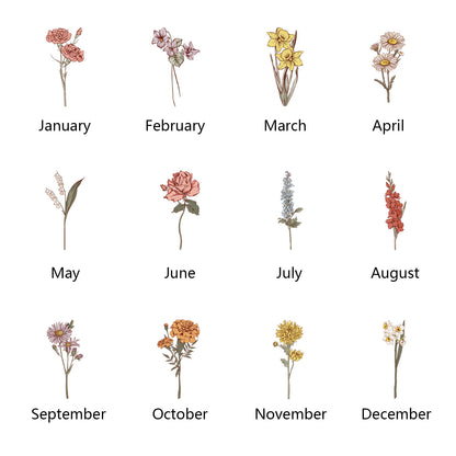 Personalized Birth Flower Ceramic Vase Home Decoration Birthday Gift for Mom Grandma