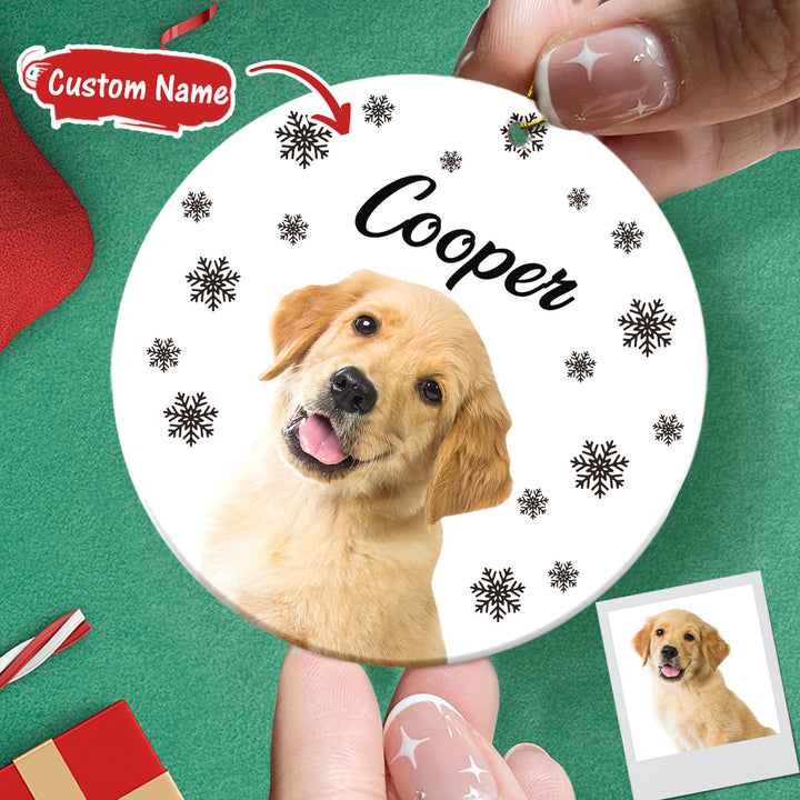 Personalized Photo Ornament with Name Christmas Pet Ornament Gift for Pet Lovers