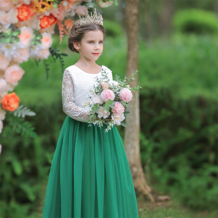Flower Girl Dress Boho Flower Girl Toddler Junior Bridesmaid Fall Flower Girl Tulle Flower Girl Long Sleeve Flower Girl Dress
