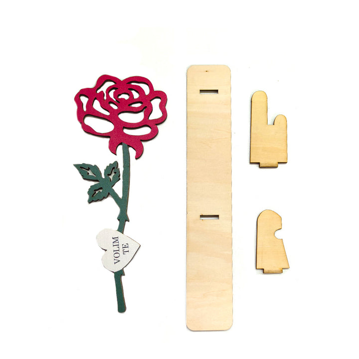 Personalized Wooden Rose Decor with Text