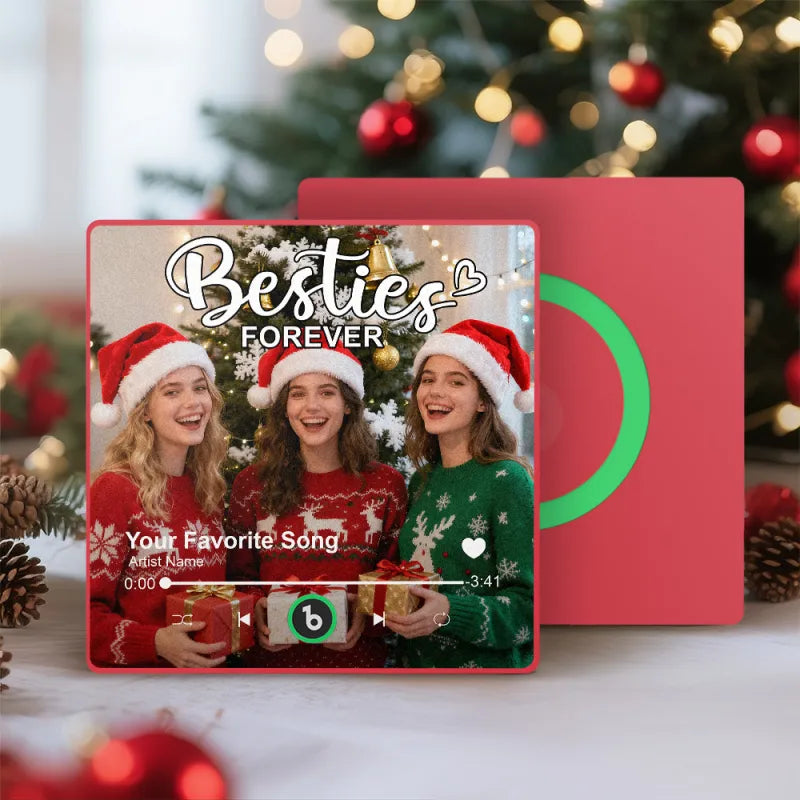 FridgeBeats Framed 4.0 Custom Besties Forever Song Magnet Personalized Music Fridge Magnet Heartfelt Christmas Gift For Best Friends