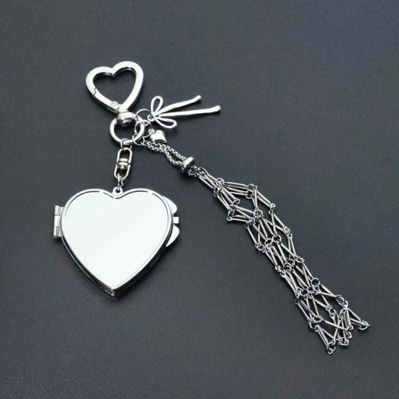 Lipstick Keychain with Mirror Metal Makeup Bag Charm Valentine's Day Gifts