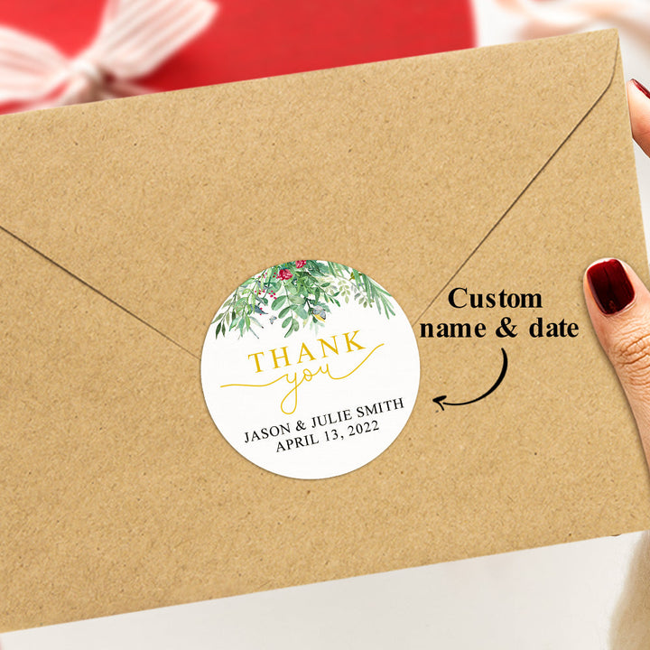 Personalized Thank You Stickers Round Wedding Birthday Favor labels for Gifts