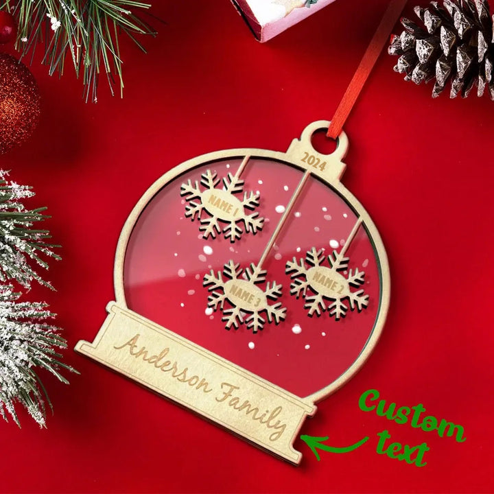 Custom Engraved Name Christmas Ornament Personalized Wooden Family Ornament Christmas Tree Decoration