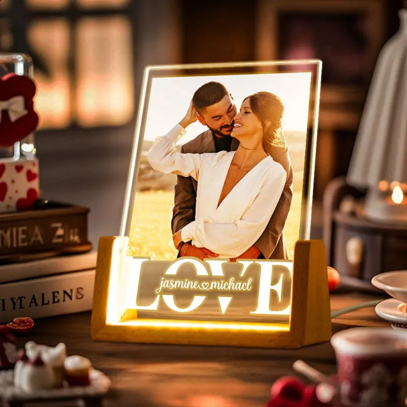 Personalized Couple Photo Collage Night Light Custom Valentines Day Gift Gift for Couple Anniversary Gift for Girlfriend Love Gift