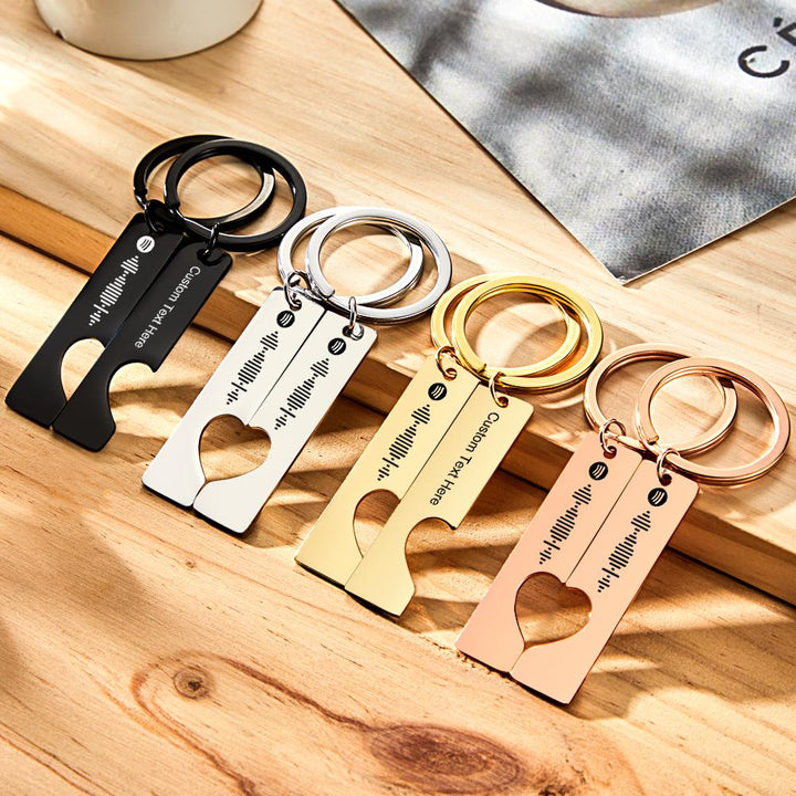 Custom Music Code Keyring With Text Gifts 4 Color