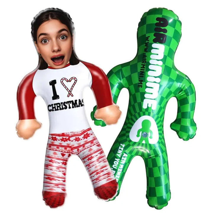 Custom Face I Love Christmas Blow Up Dolls Funny Inflatable Balloon Custom Air Doll for Party Favors Christmas Gifts