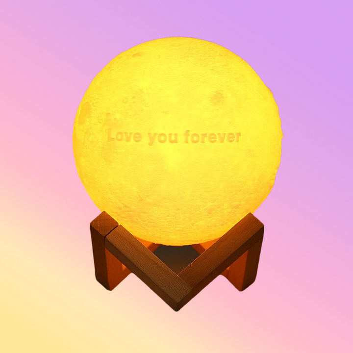 Custom Text Moon Lamp Luna Night Light – Personalized Birthday Anniversary Valentine’s Day & Christmas Gift
