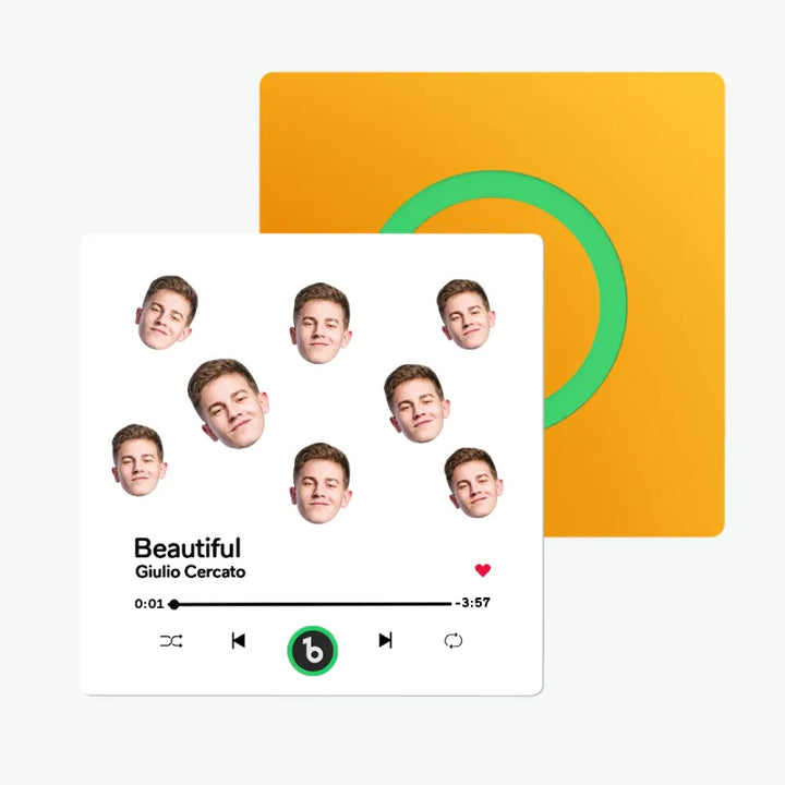 FridgeBeats Frameless Custom Music Fridge Magnet Custom Face Colorful Album Fridge Magnet Music Wall Photo Sticker Gift for Couple